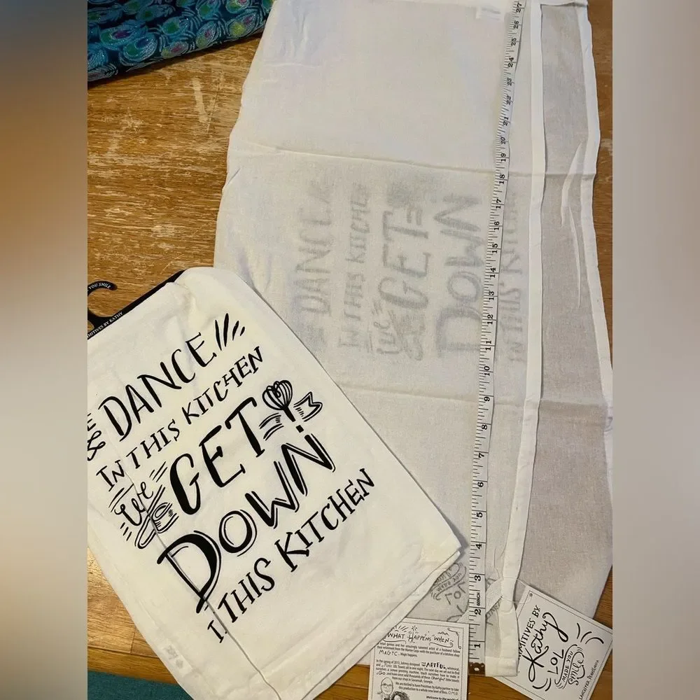 NWT Primitive’s by Kathy We Dance in this Kitchen…  Kitchen Cotton TeaTowel Set